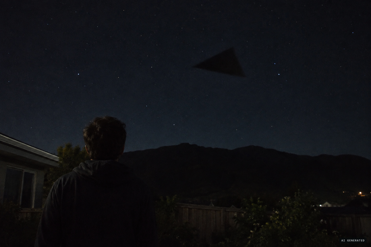 February 2021: a Trentham witness sees a dark, unlit triangle crossing the ranges