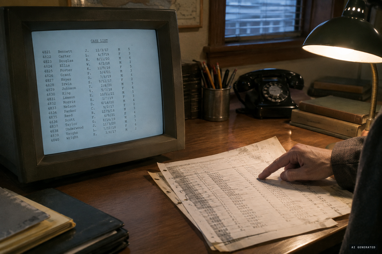Shifted lines and clerical errors in the July 1952 files