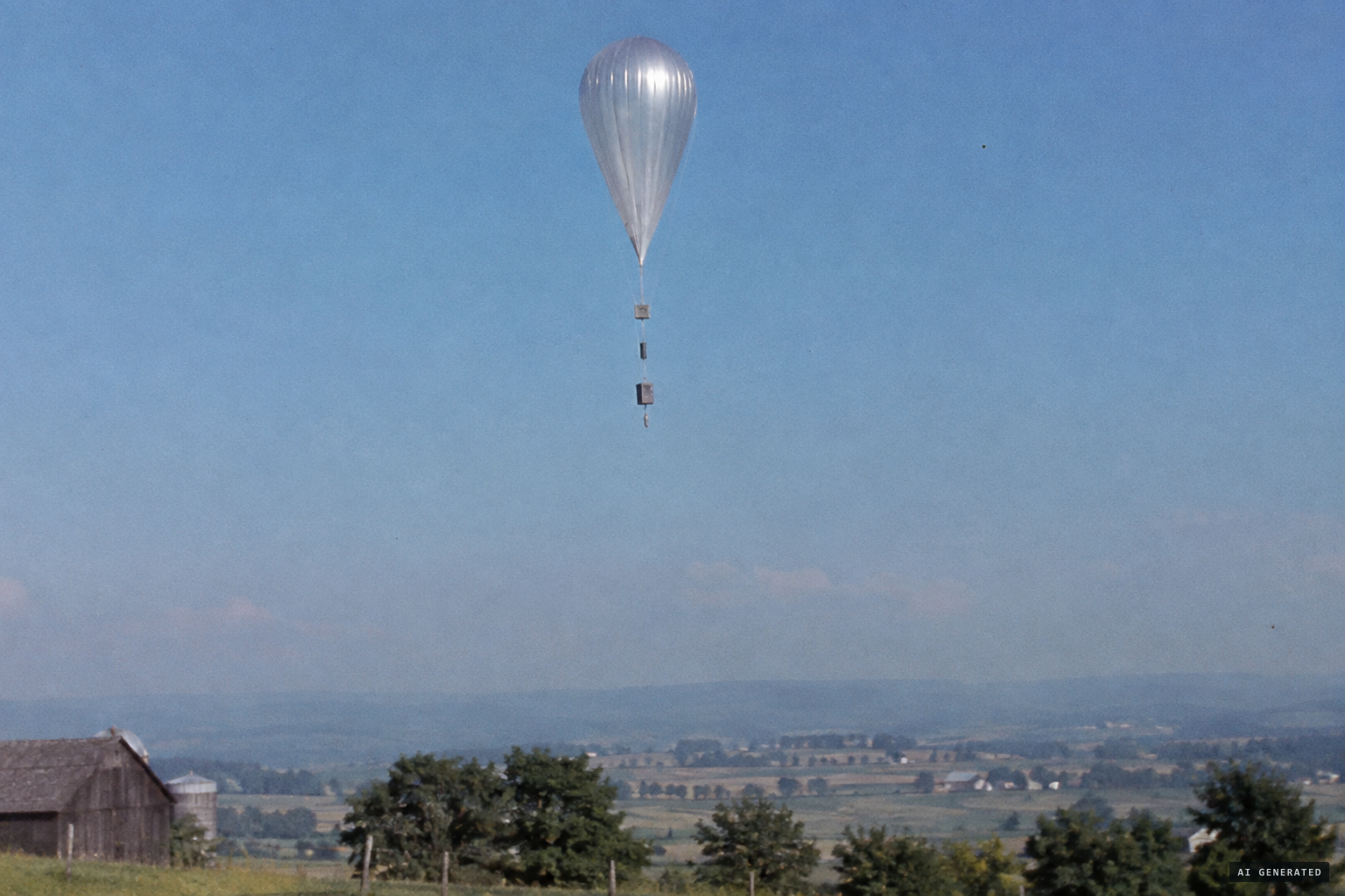 A research balloon with instrument packages, one proposed explanation