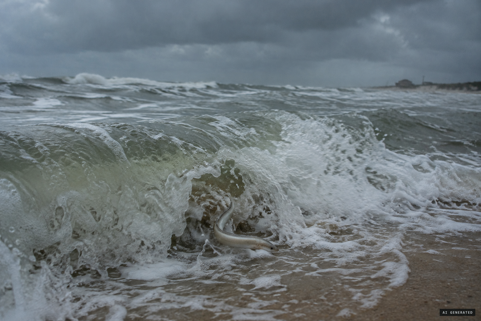 Storm winds and currents likely carried a burrowing eel ashore