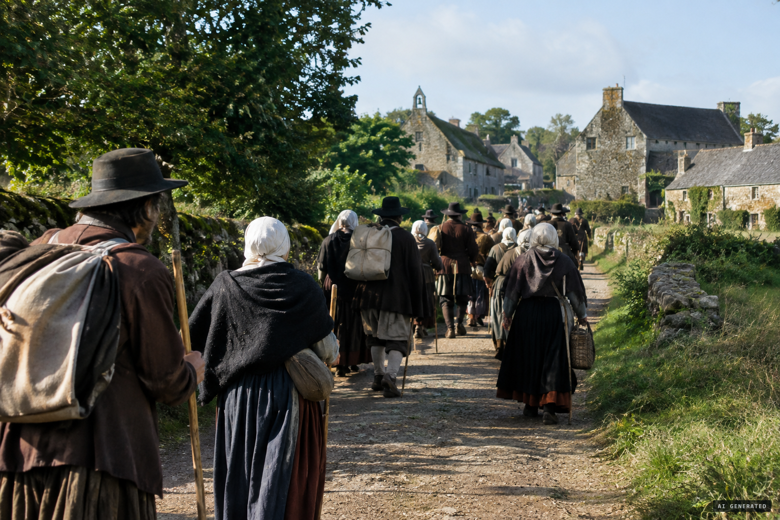 Pilgrims arrive at once