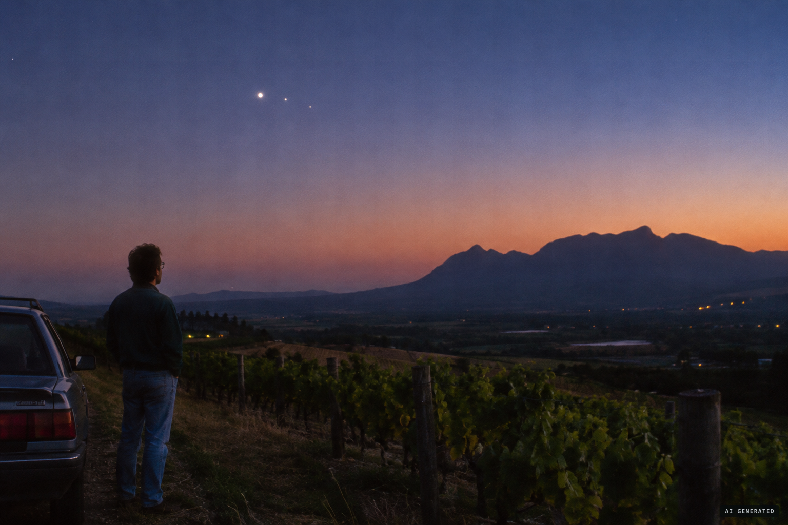 Venus, Mars and Jupiter gathering in the June 1991 evening sky