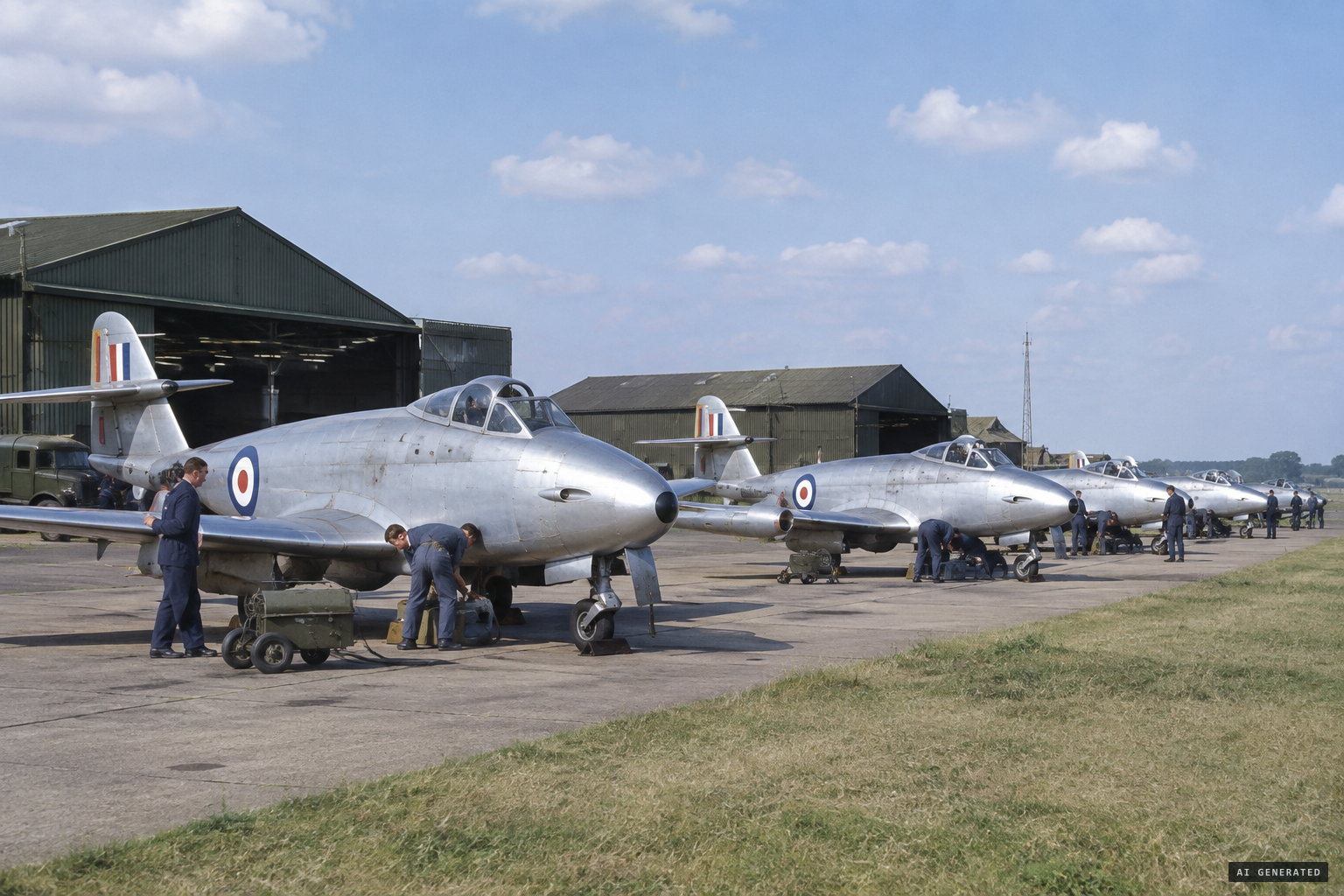 RAF Tangmere, home of the Meteor jet fighters