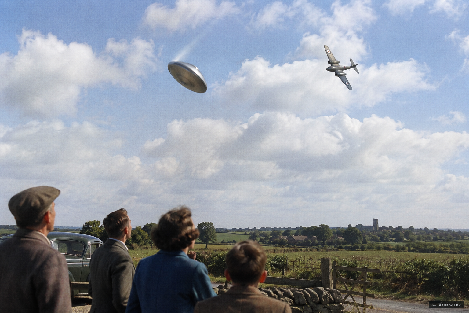 The disc descends swinging like a falling sycamore leaf and seems to follow the Meteor