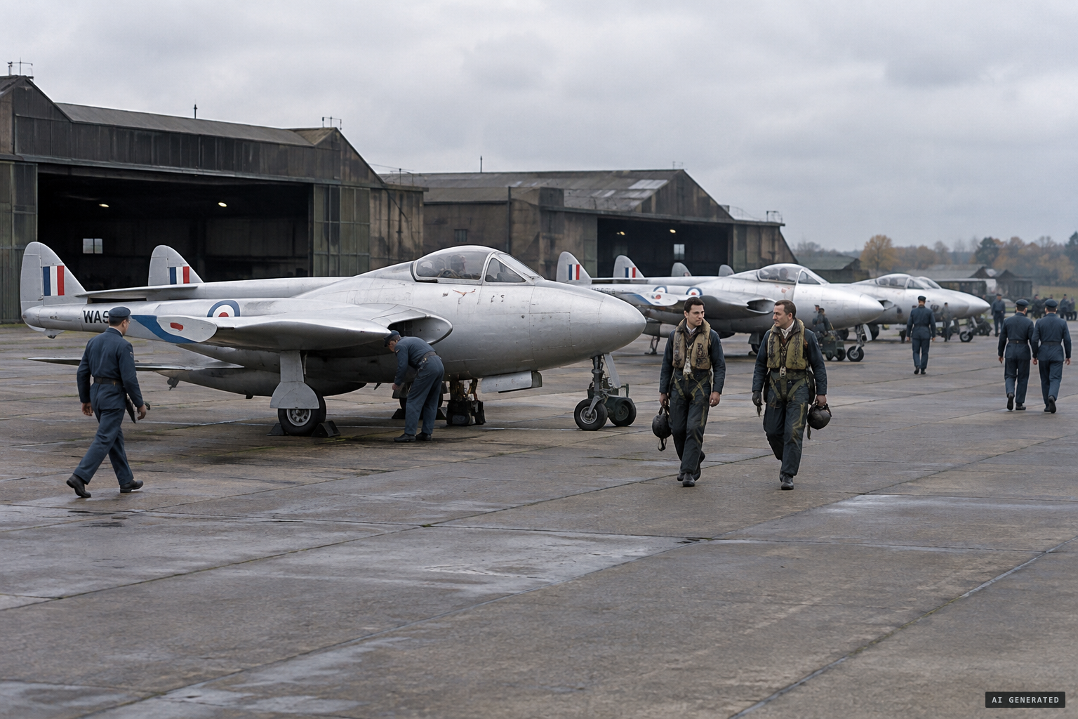 Night-fighter Vampires at RAF West Malling, autumn 1953