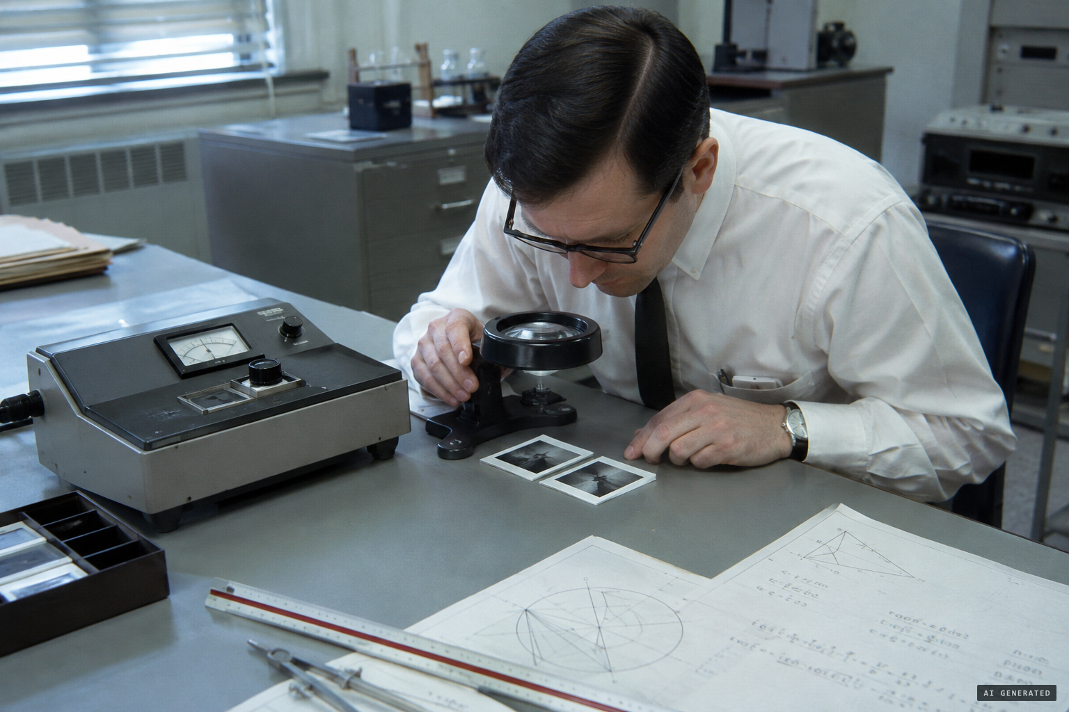 Merritt at Raytheon subjects the two Polaroids to photogrammetry and densitometry