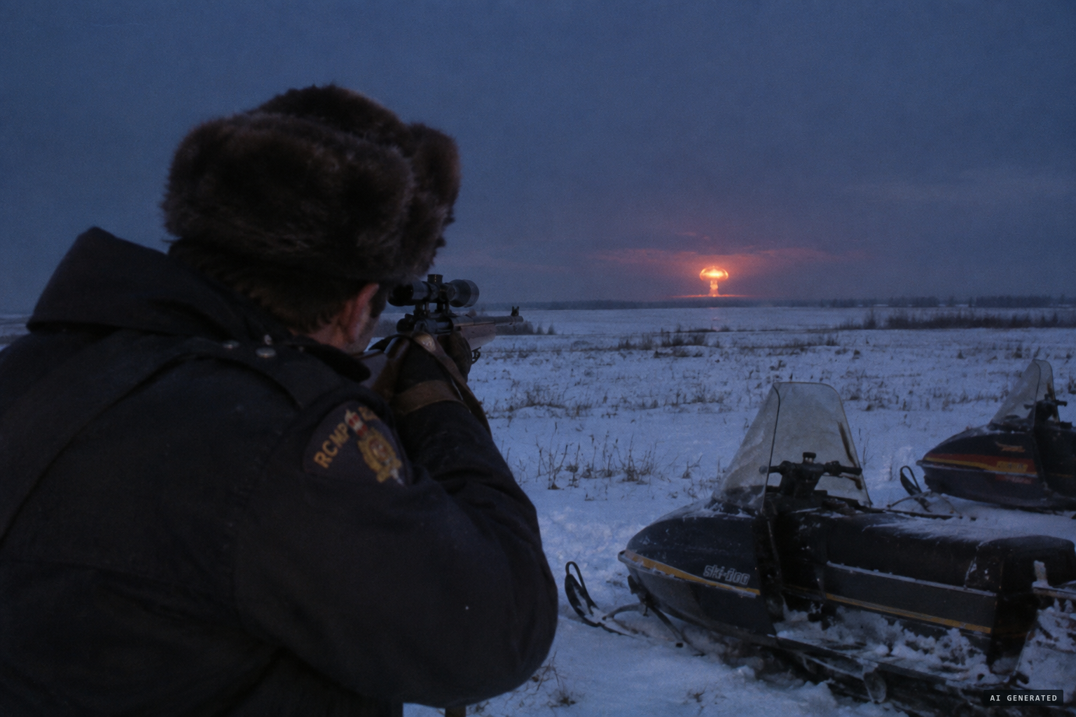 Through a rifle scope, the object appears to have portholes
