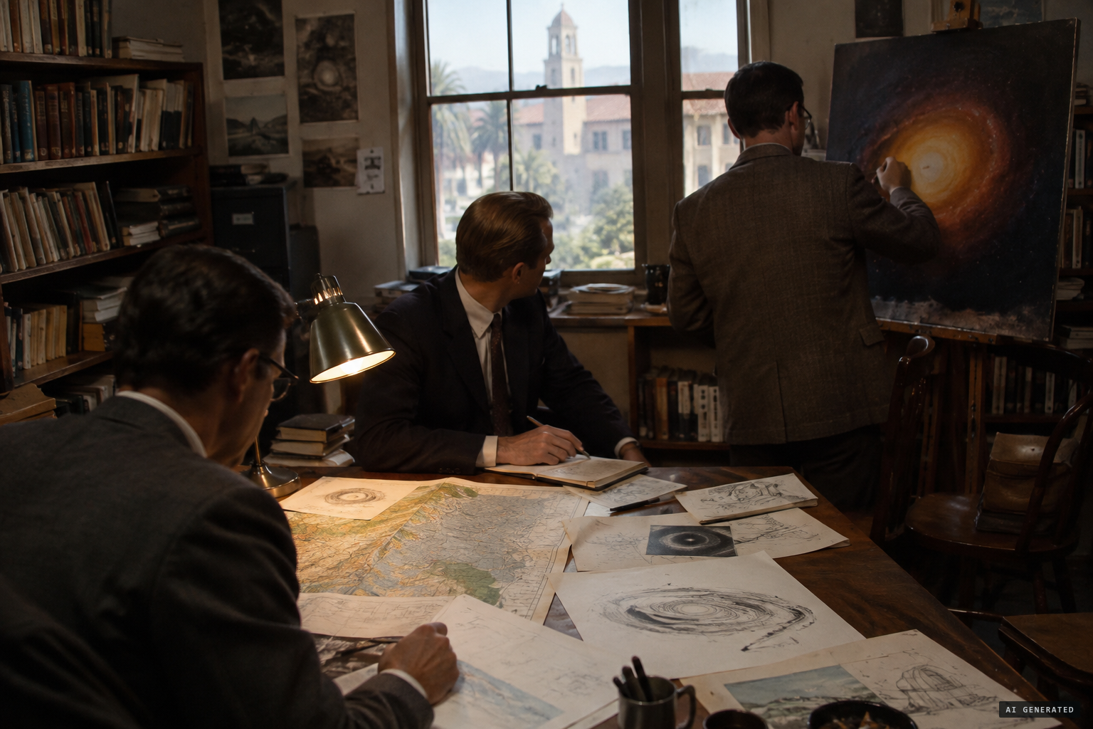The University of Redlands team and the witness composite painting