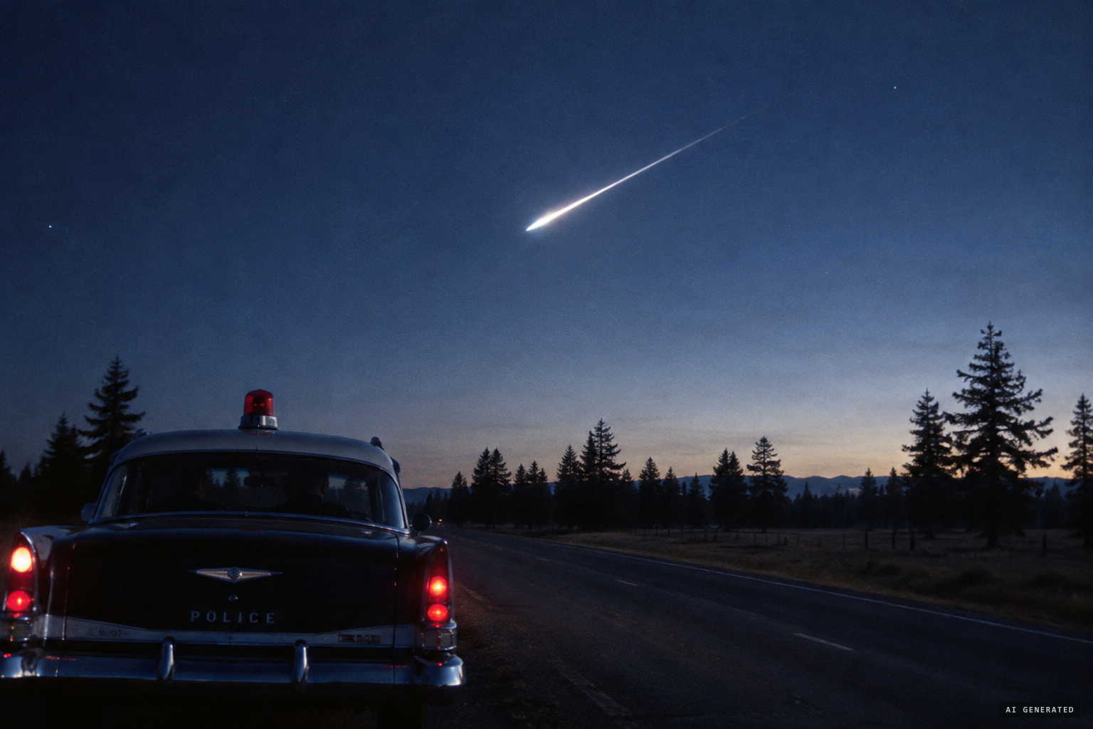 Officer Dickerson sees a bright object falling like a meteor