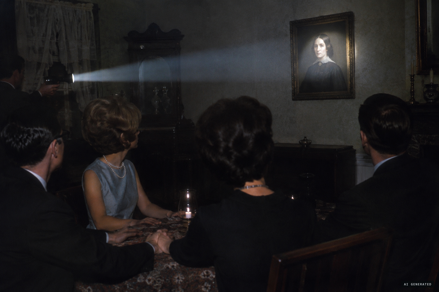Retellings that place Philbin and his flashlight at the séance