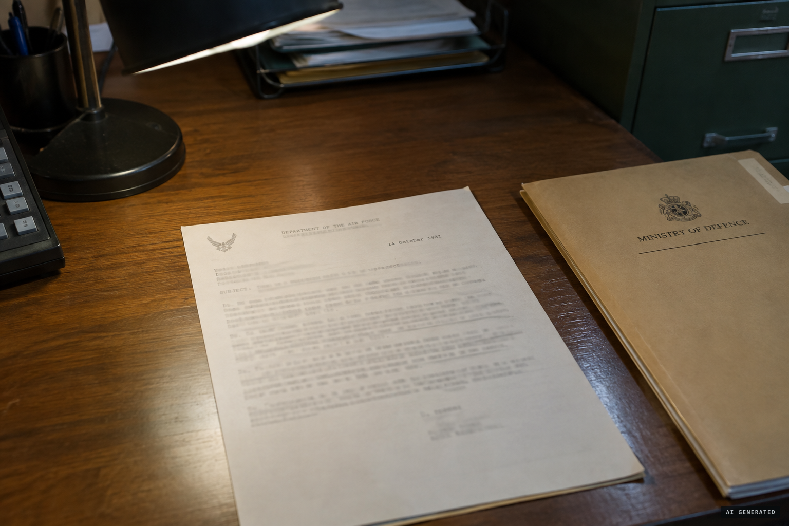Halt's memo reaches the Ministry of Defence and later the National Archives file