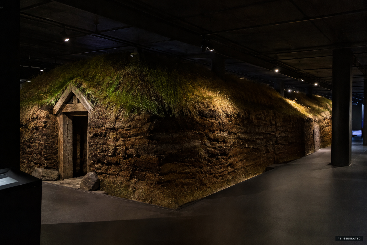 The longhouse still lies under the hotel, the oldest trace of life in Reykjavík