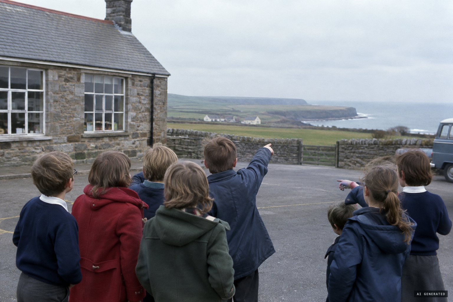 Broad Haven, Pembrokeshire, where children reported a cigar-shaped craft on 4 February 1977