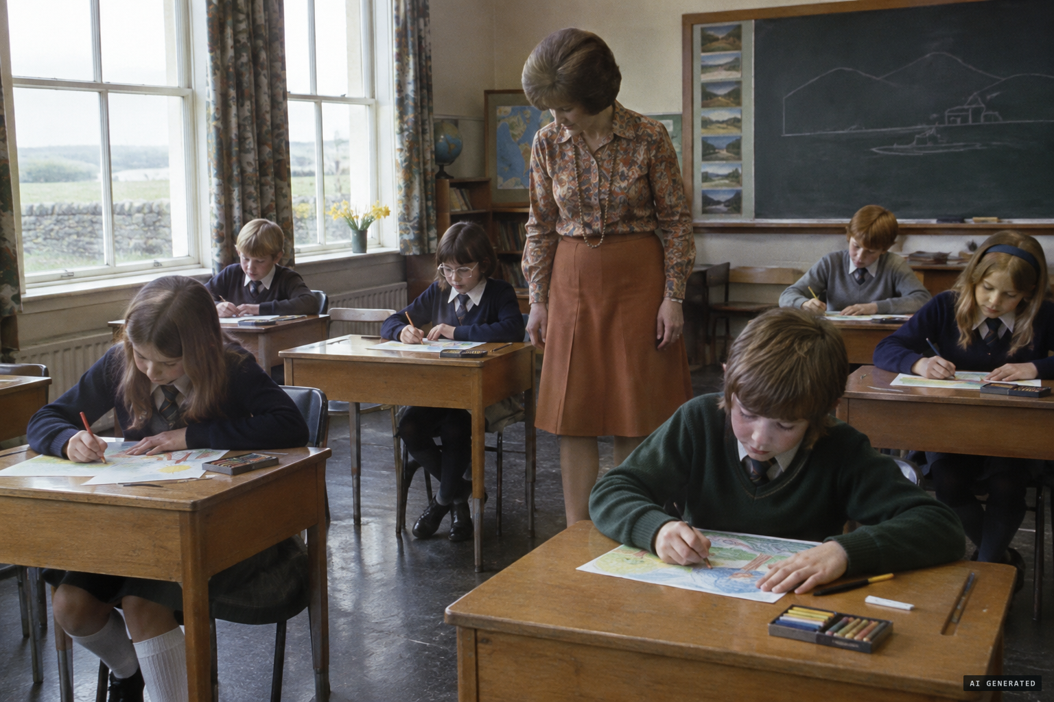 The pupils, kept apart, draw what they saw