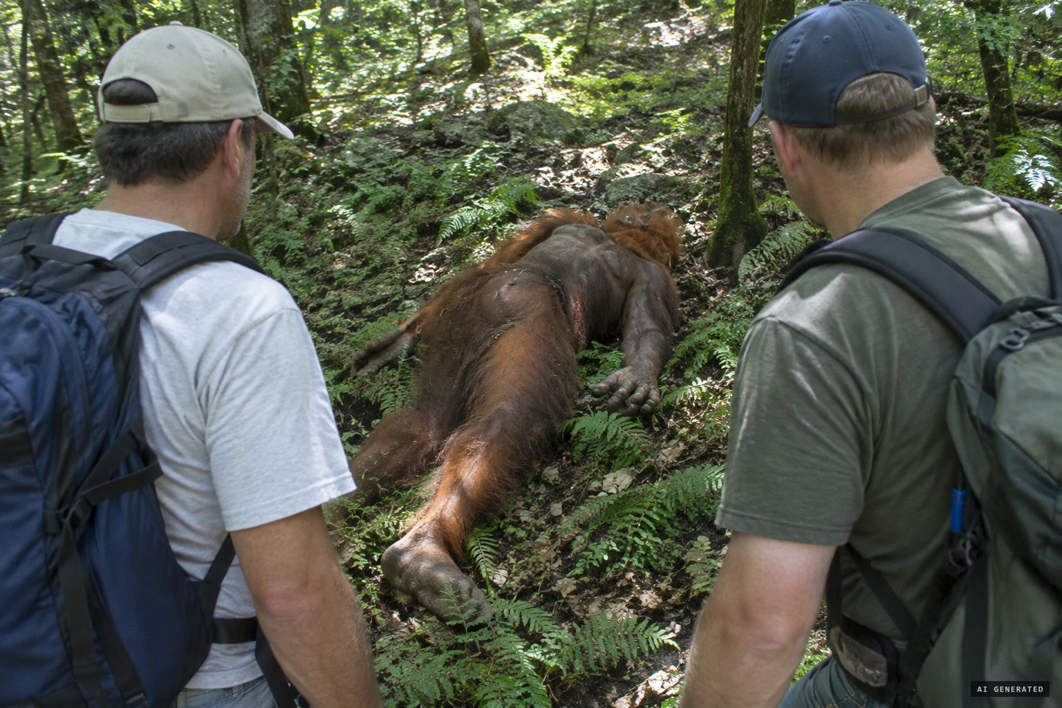 The men said they found a 7-foot-7 male body while hiking