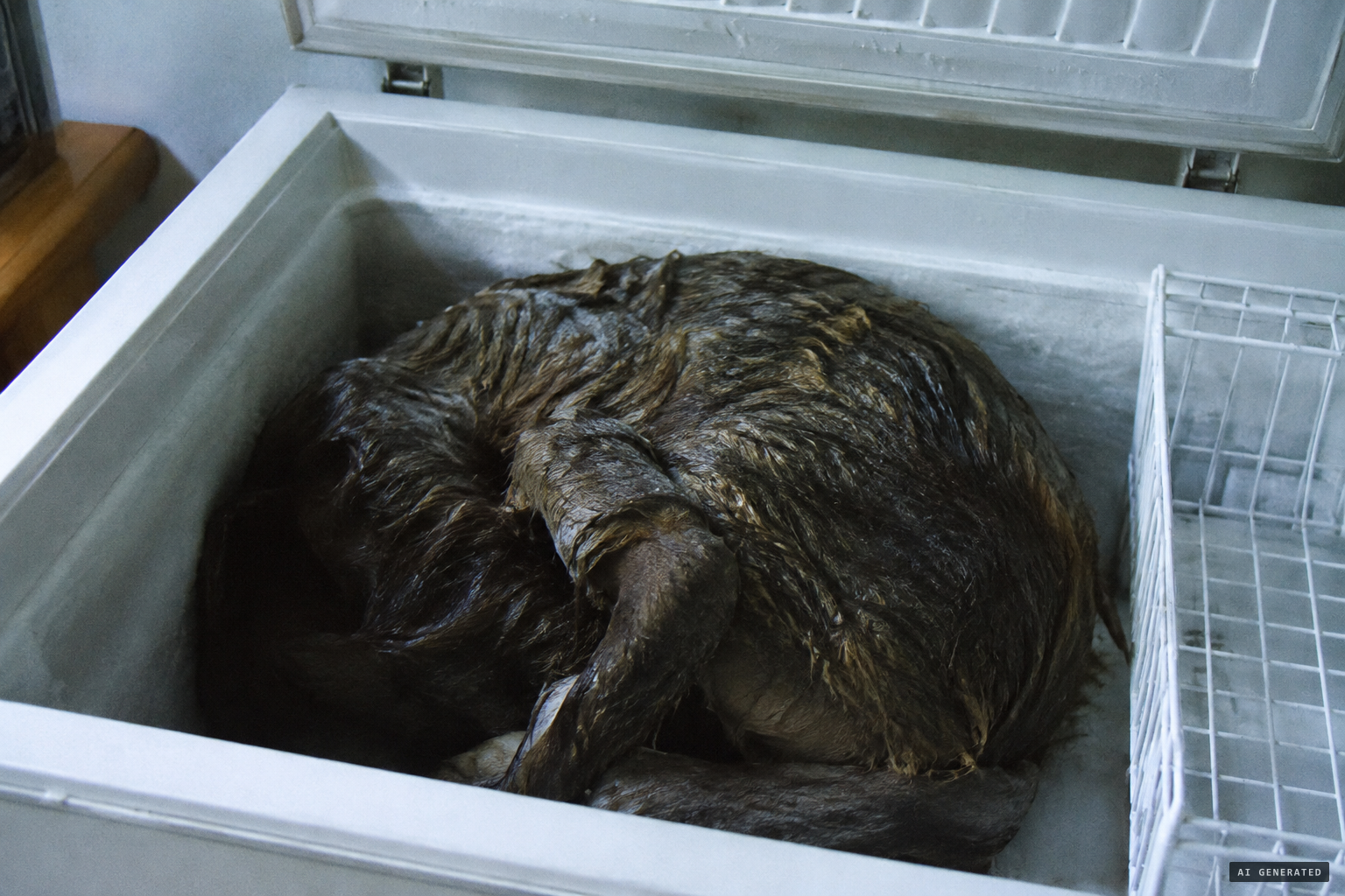Skeptics saw a waterlogged costume stuffed in a freezer