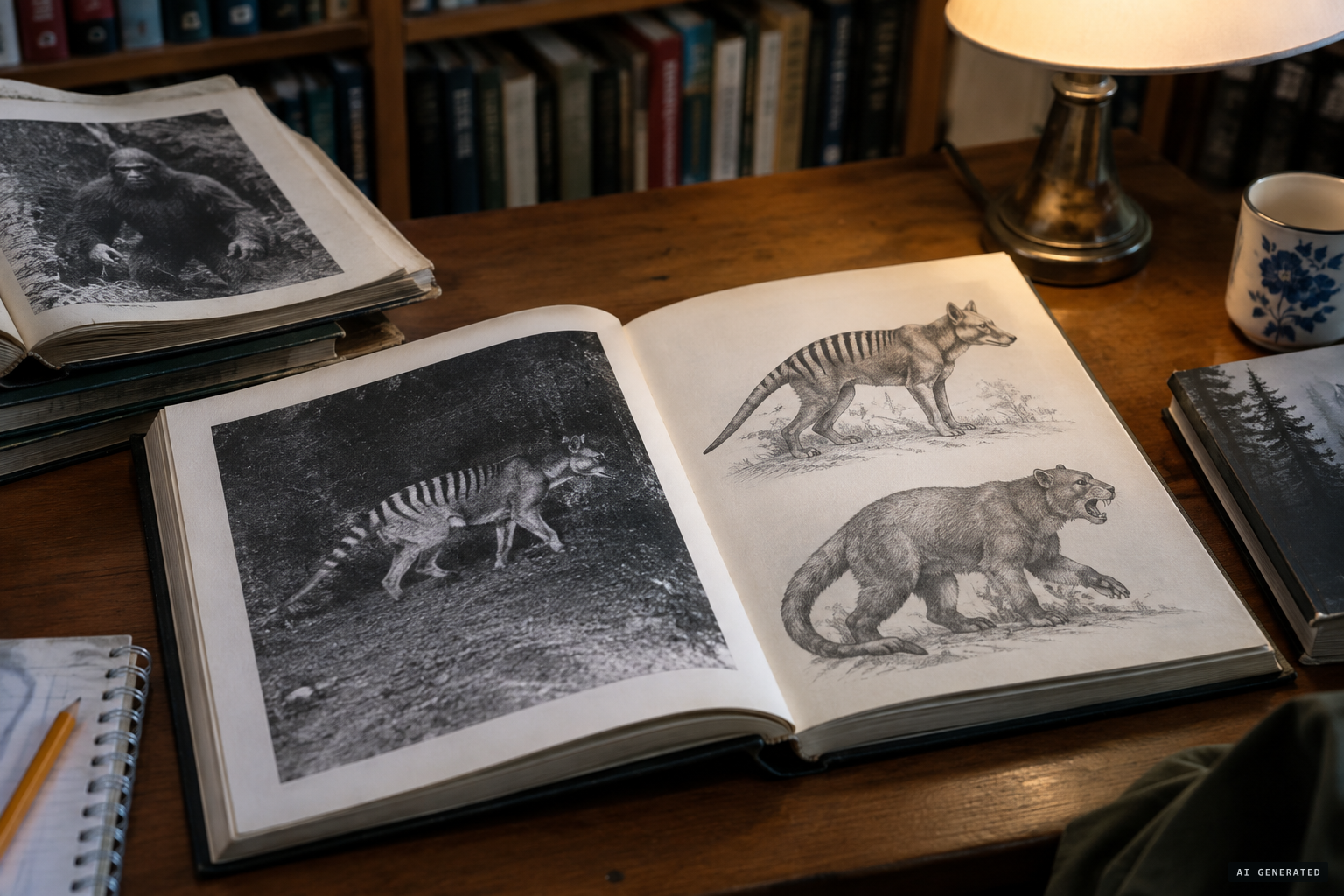 From Living Wonders to Hunting Monsters: thylacine, marsupial lion, or striped dog?