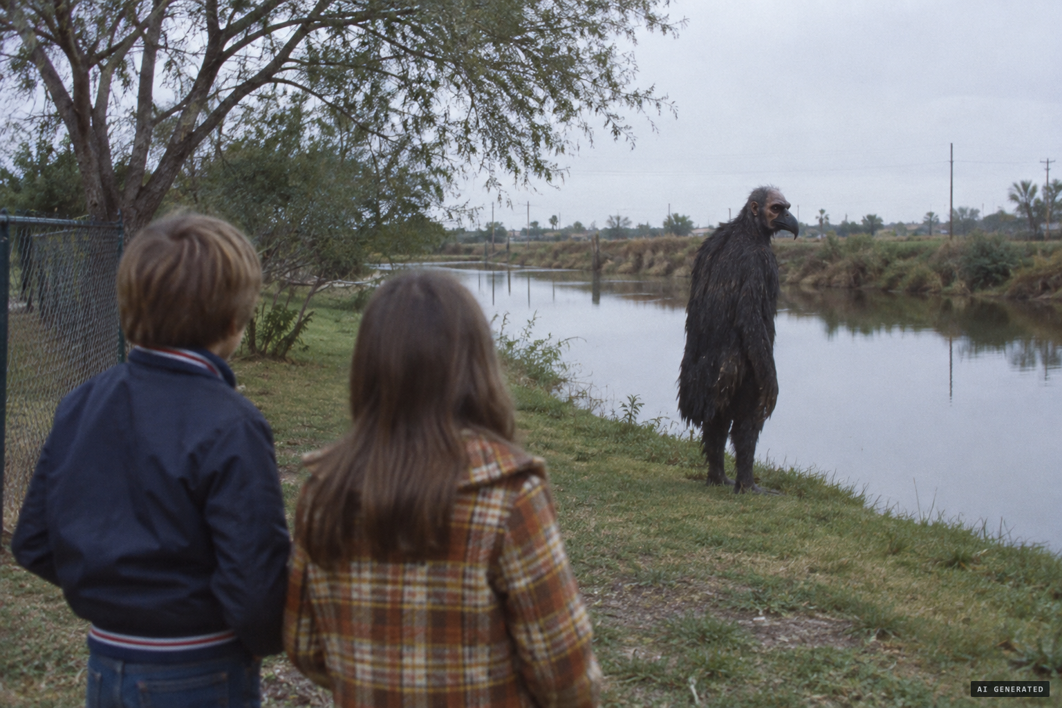 Two cousins see a five-foot 'bird' with a bald head and a face like a gorilla's by the resaca