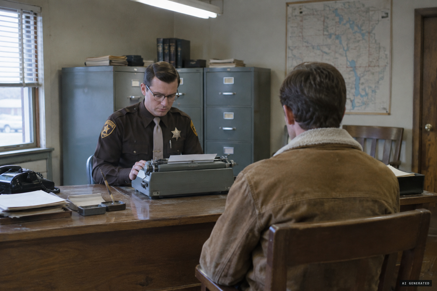 The men give voluntary statements to a county deputy sheriff