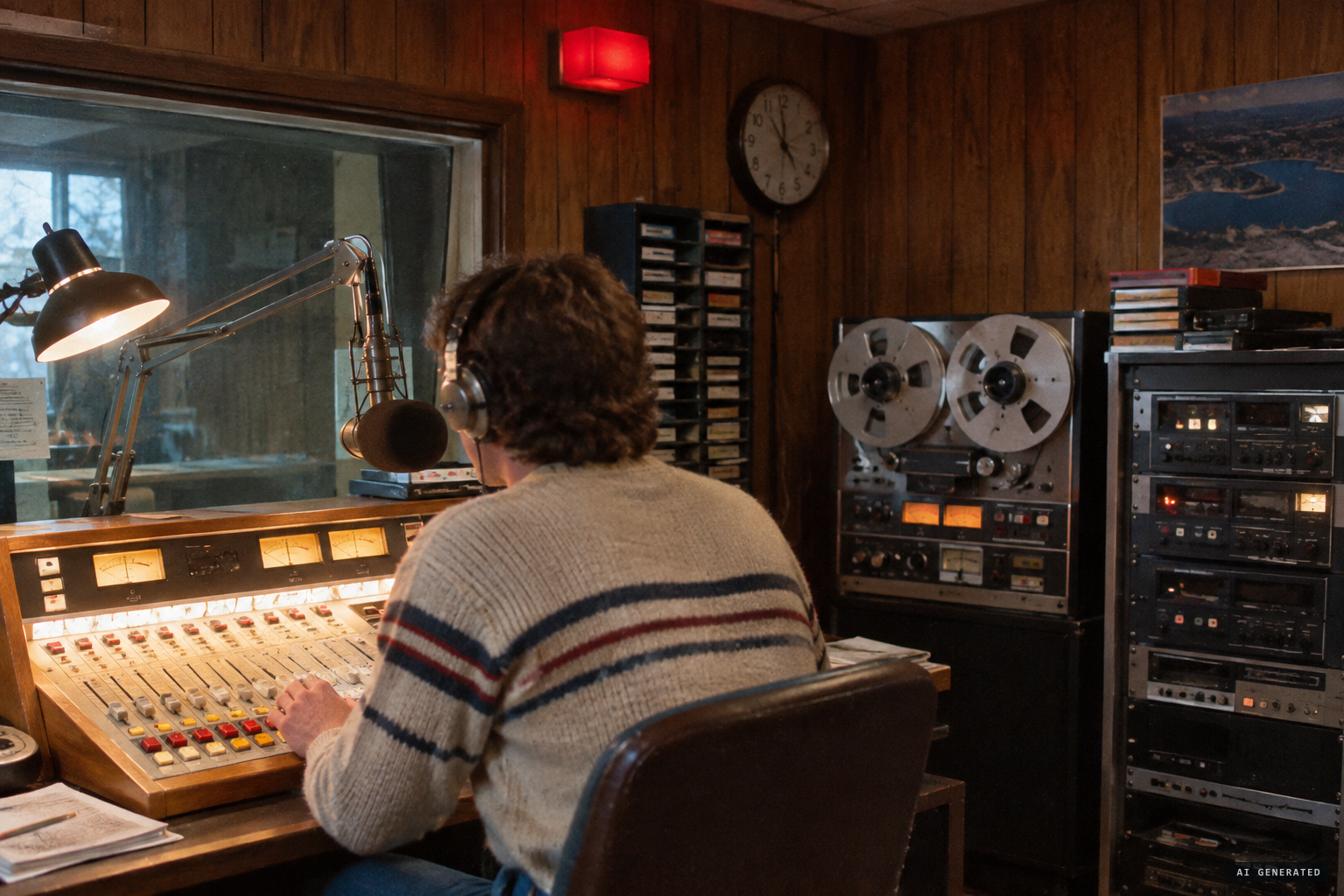 Steve Cook plays his April Fools' song "The Legend" on WTCM-FM
