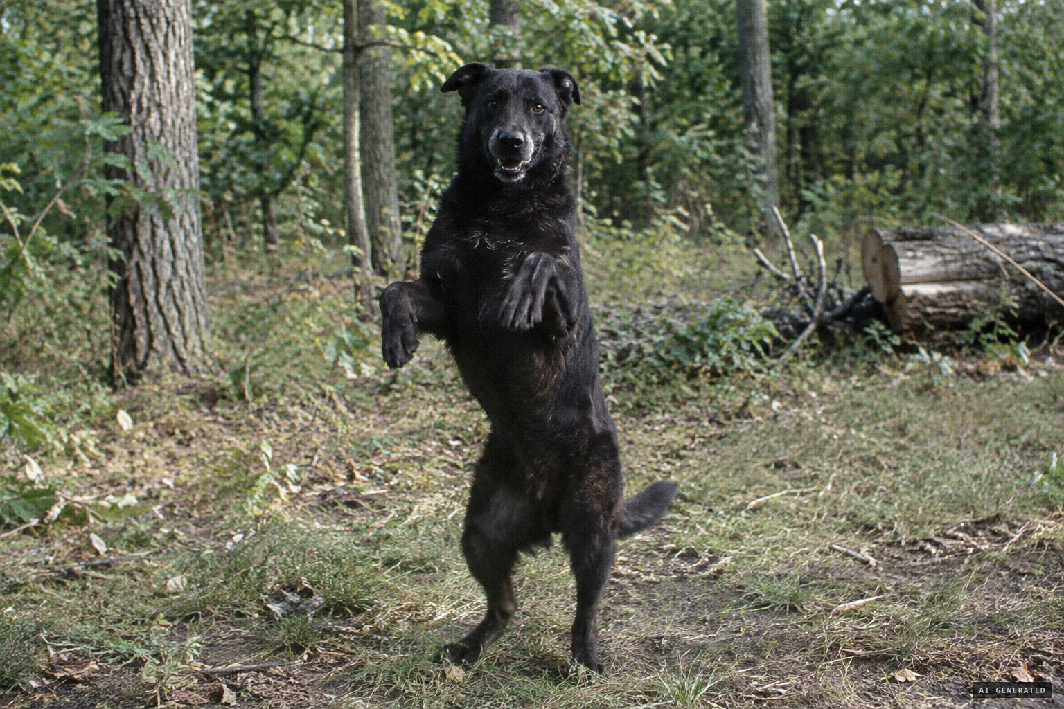 Dogs do sometimes rear onto their hind legs