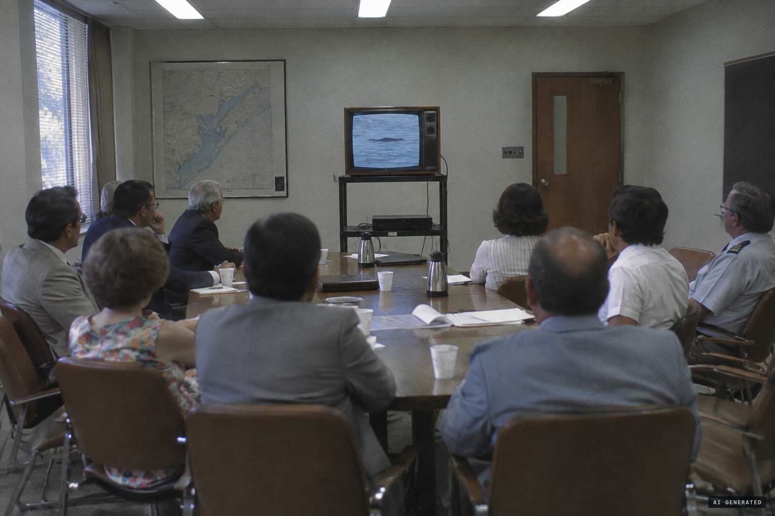 August 20, 1982: Smithsonian scientists review the tape with eyewitnesses