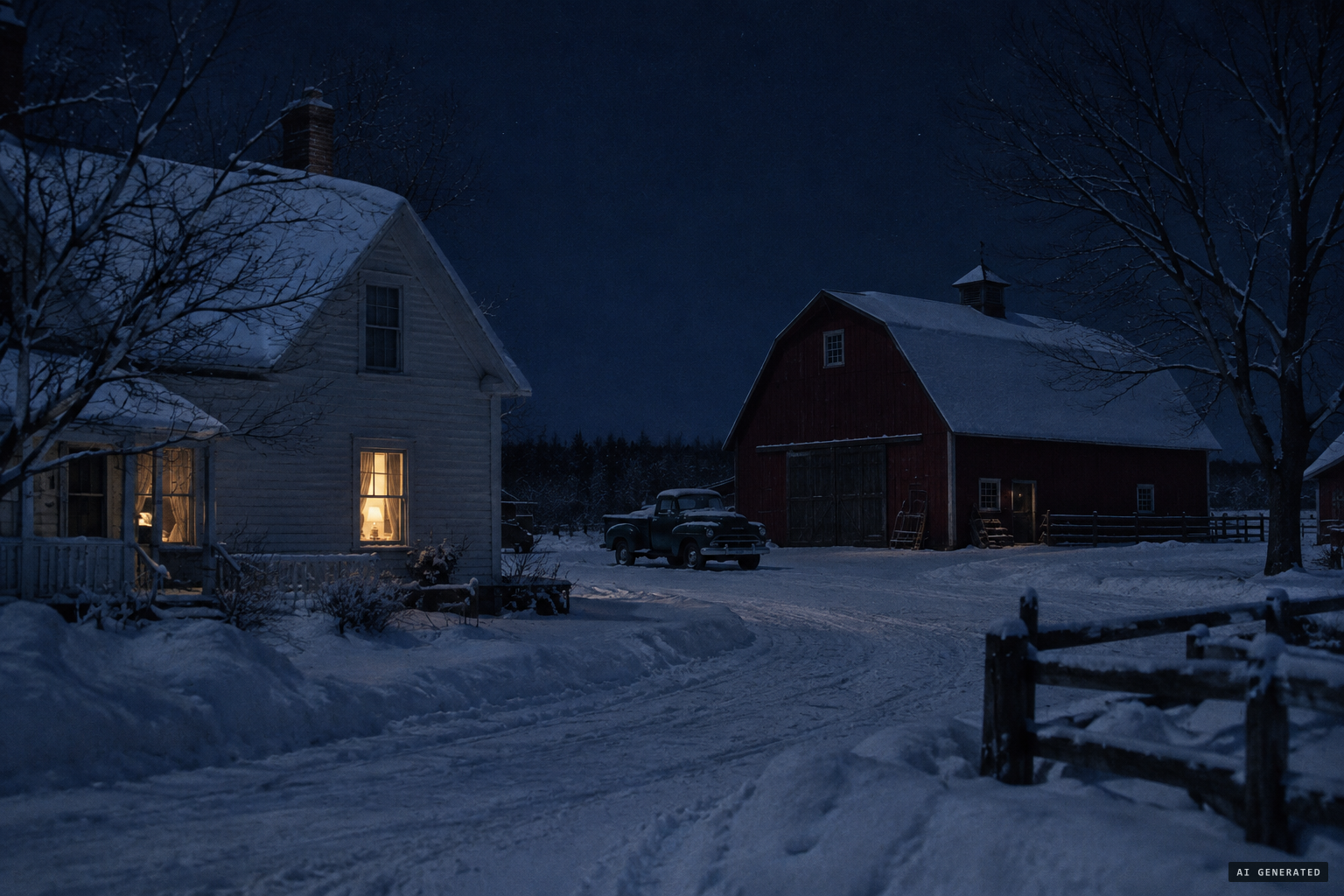 The Jacobs farm in Aroostook County, Maine, winter 1955