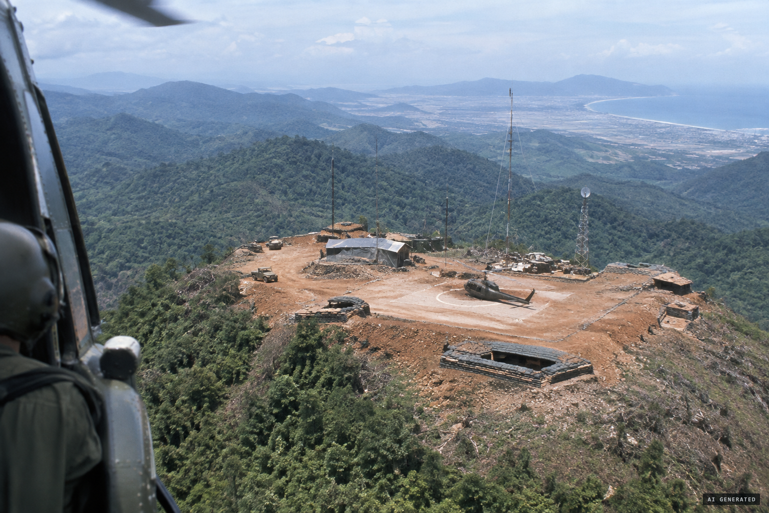 Hill 868, the blasted-off summit of Dong Den, outpost and radio relay for the Third Marines.