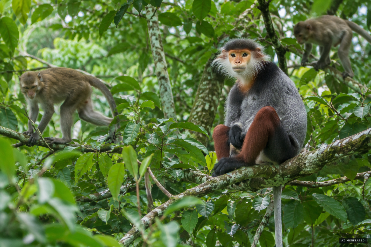 Sceptics' candidates: red-shanked douc langurs, snub-nosed monkeys and macaques.