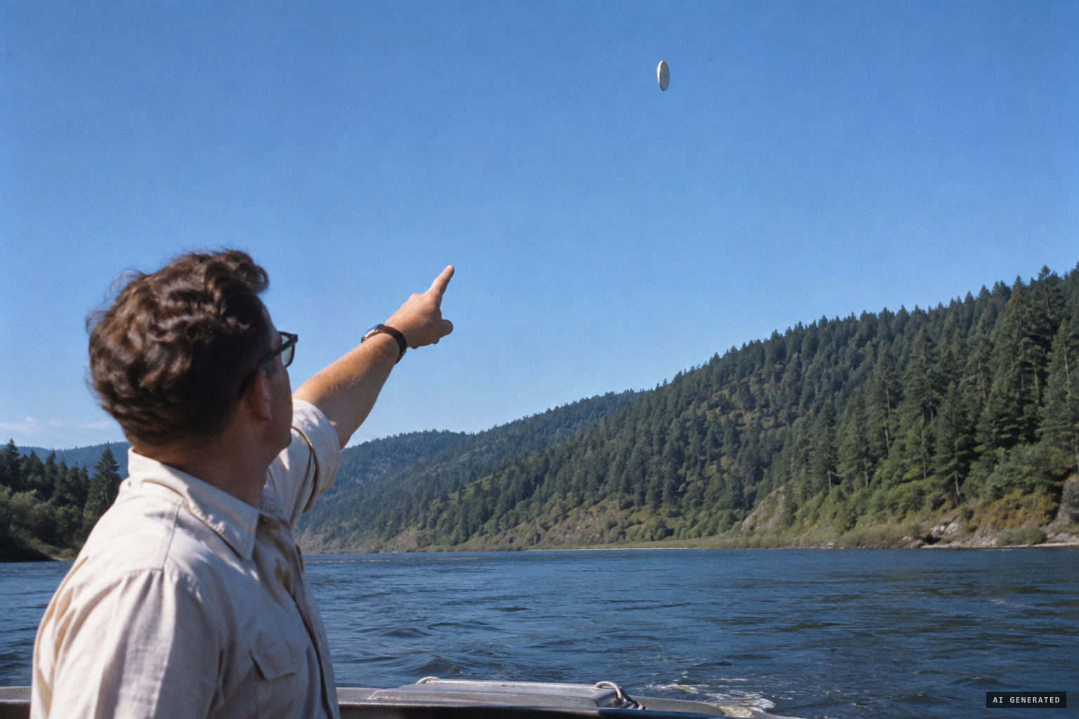 From the east: a round, shiny object like a 50-cent piece