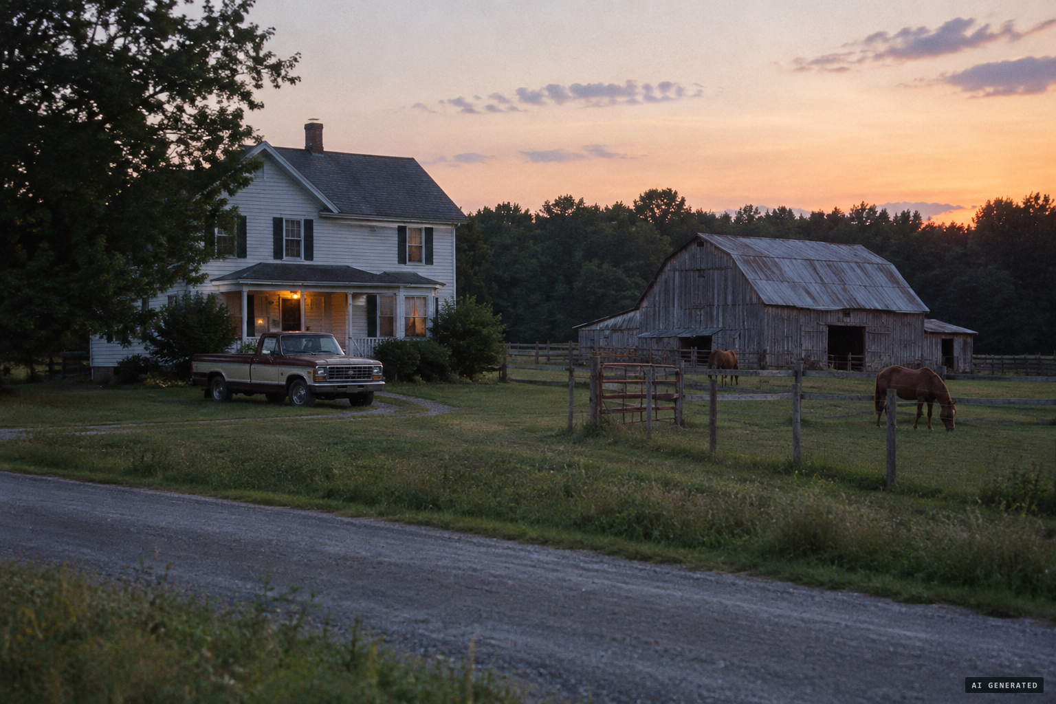 The family's farm on Johnson Road, Rome Township, summer 1981