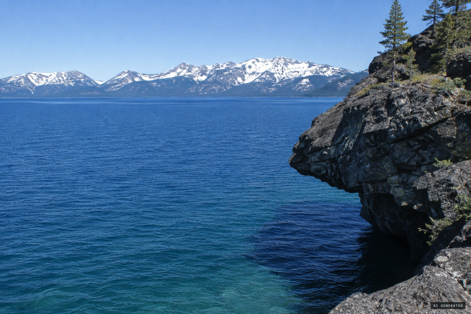 Lake Tahoe and Cave Rock, home of the Water Babies legend