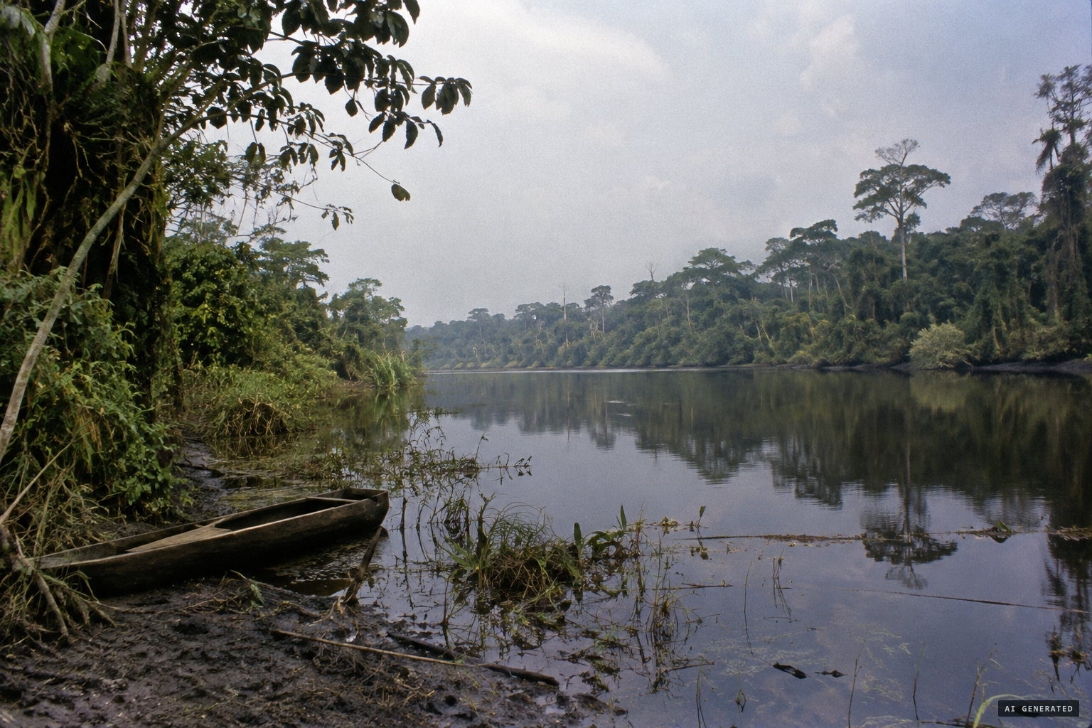 Lake Tele, the shallow lake in the Likouala swamps that drew expedition after expedition