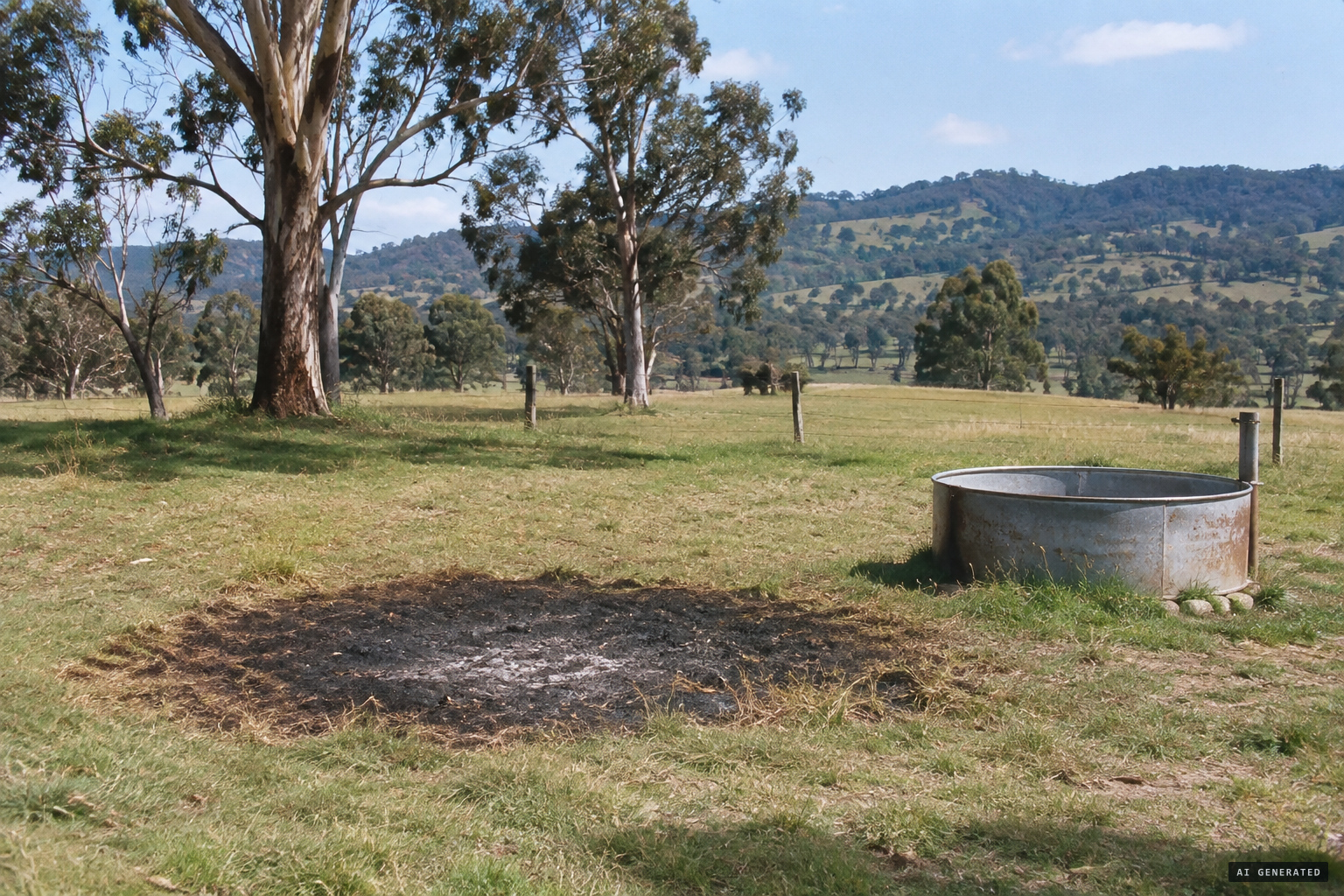 A year later near Briagolong: missing water and identical burn marks