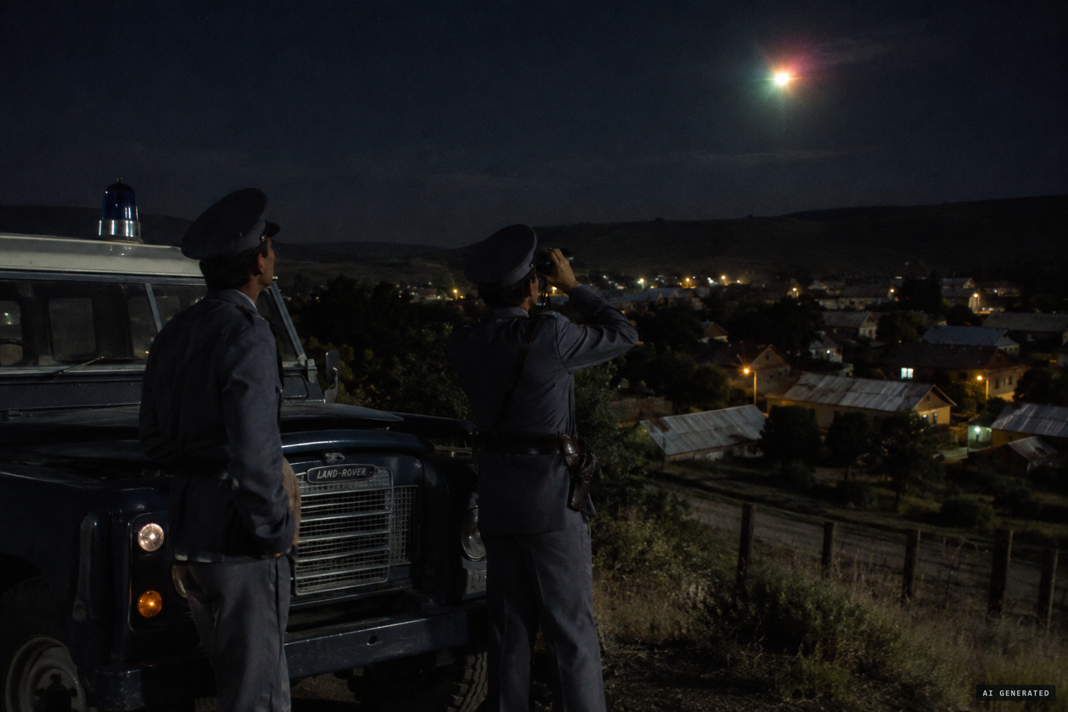 Police watch a bright light changing colours over Rosmead