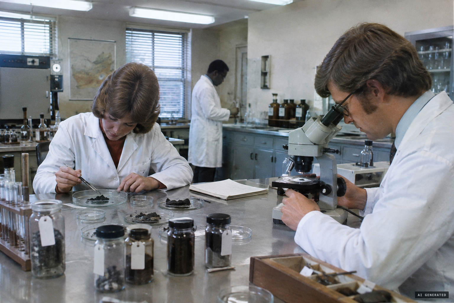 Tar samples are examined at the police forensic laboratories in Pretoria