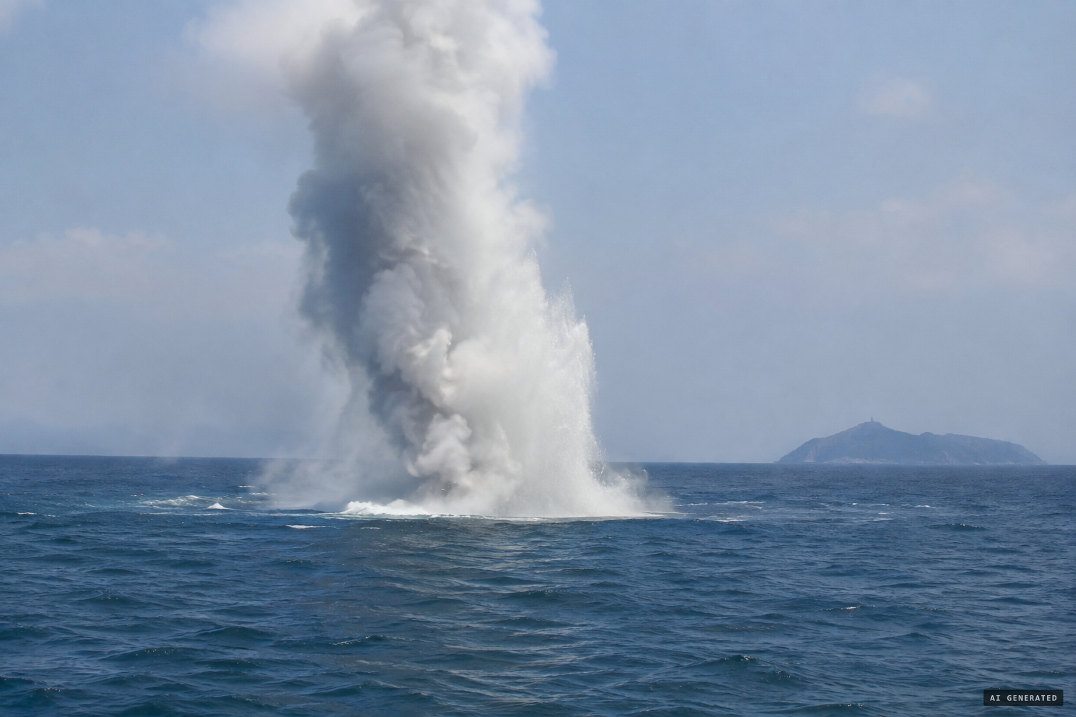 A submarine volcano erupts north of Galita in the Gulf of Tunis
