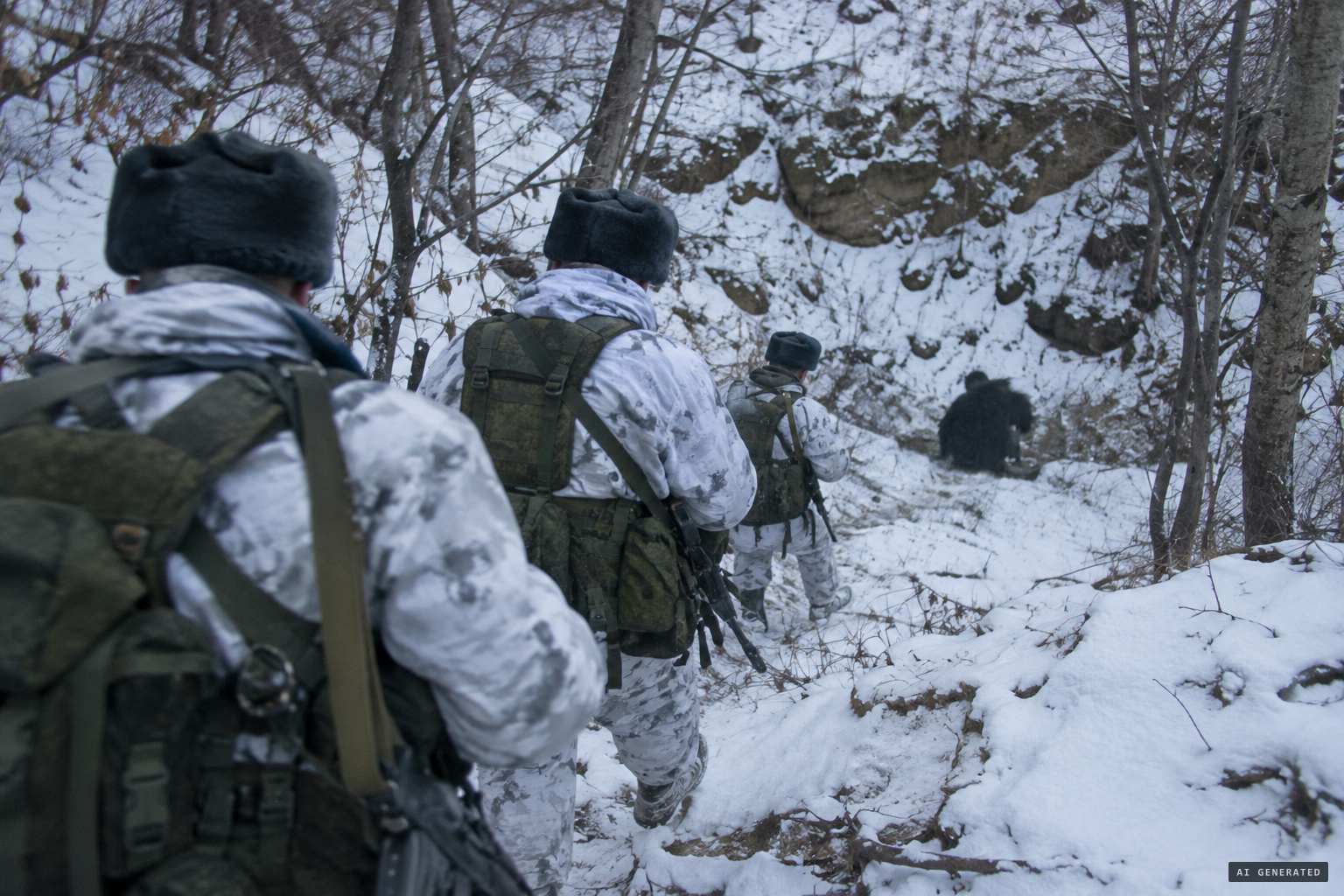 Border guards find the creature in a small hollow during a sweep