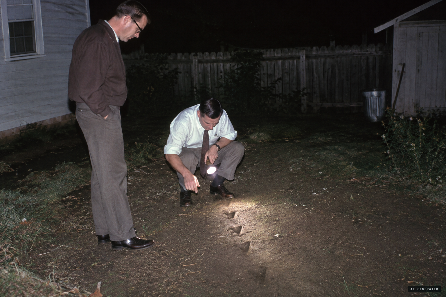 Alcides and neighbour Jamil examine the triangular marks