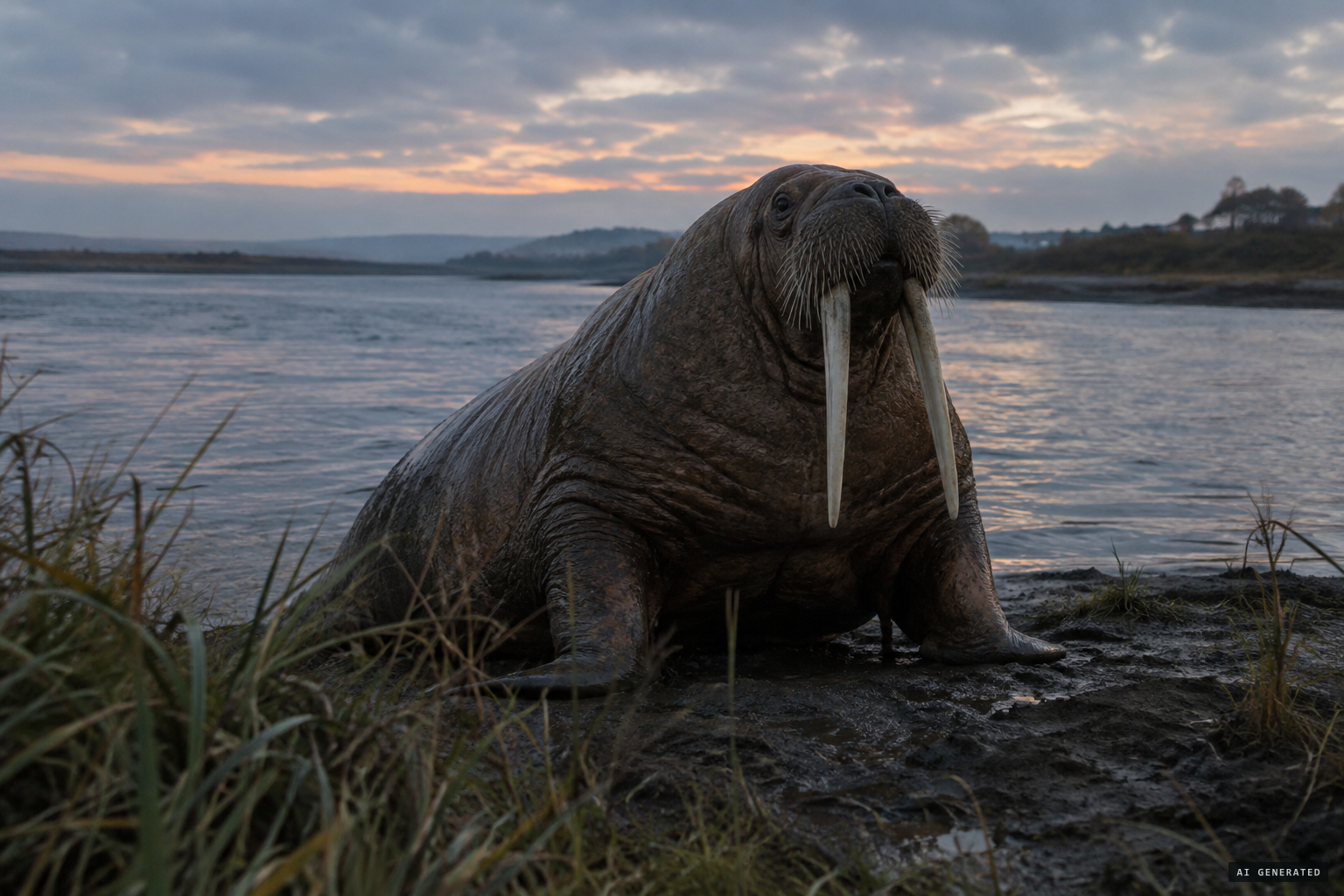 One suggestion: a walrus that strayed into the river