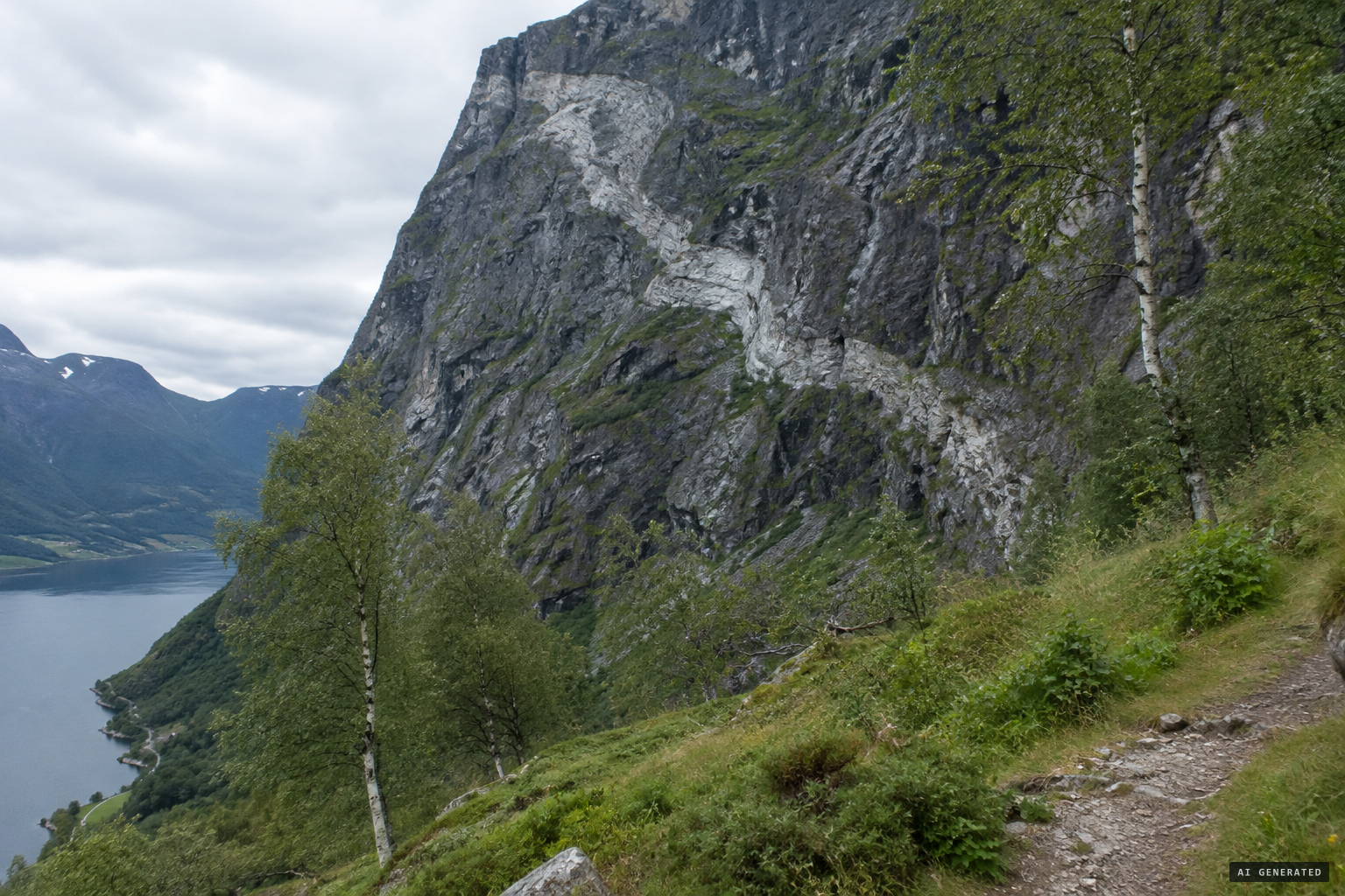 The lighter pattern in the rock, which no geological study has examined.