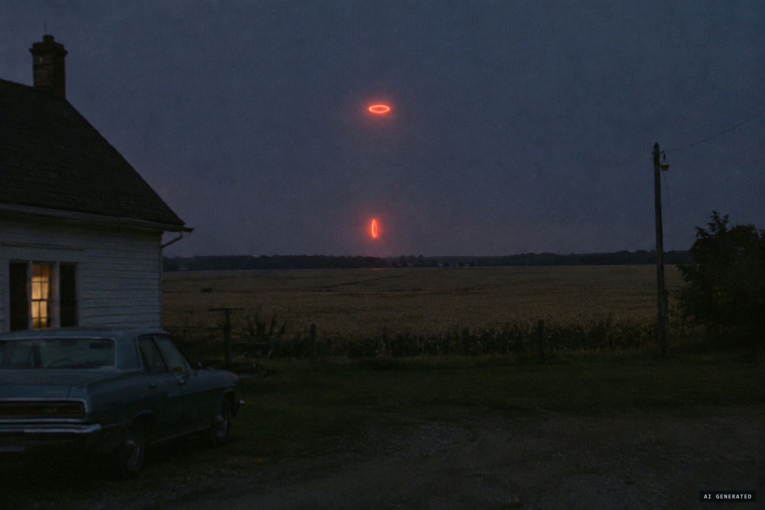 One stops while the other descends silently into the oat field