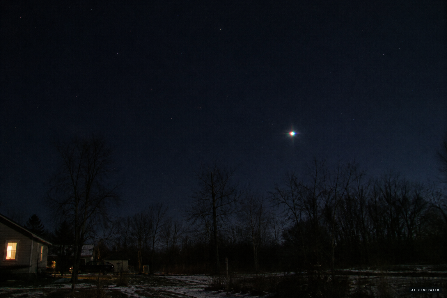 Arcturus, low in the northeast, the sceptic's proposed explanation