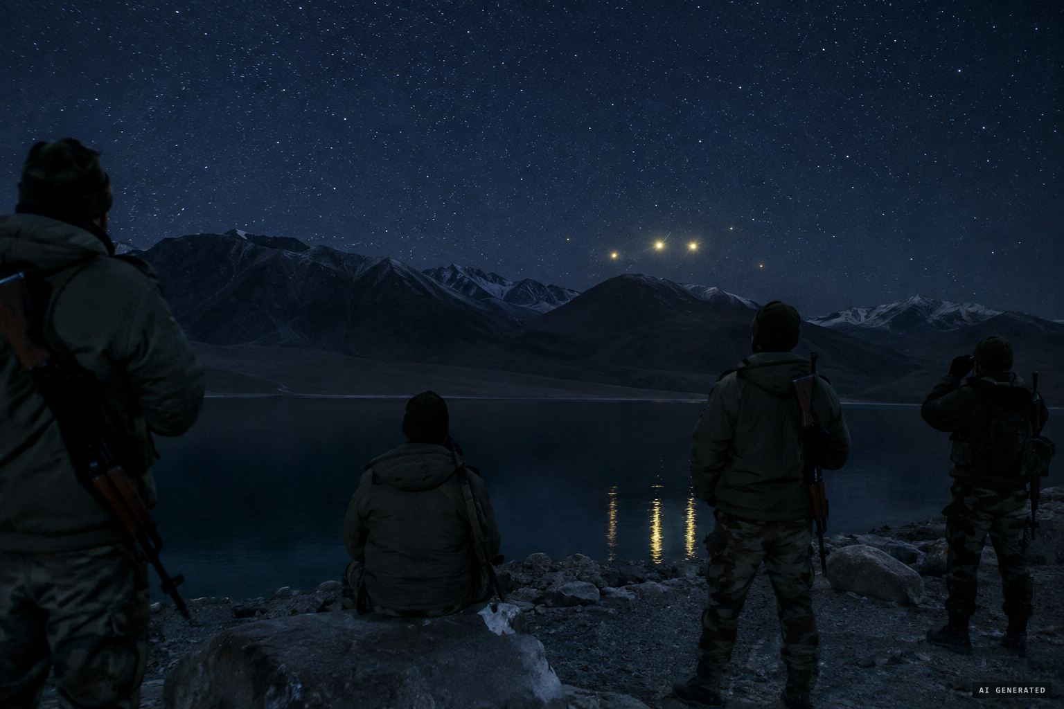 2012: troops report glowing yellow spheres near Pangong Tso