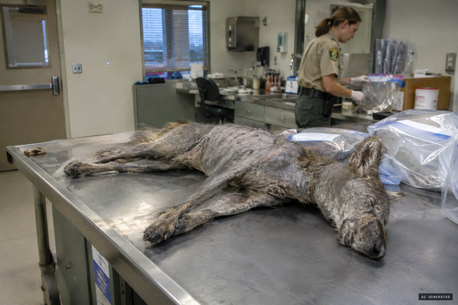 Supposed chupacabras that proved to be coyotes with sarcoptic mange