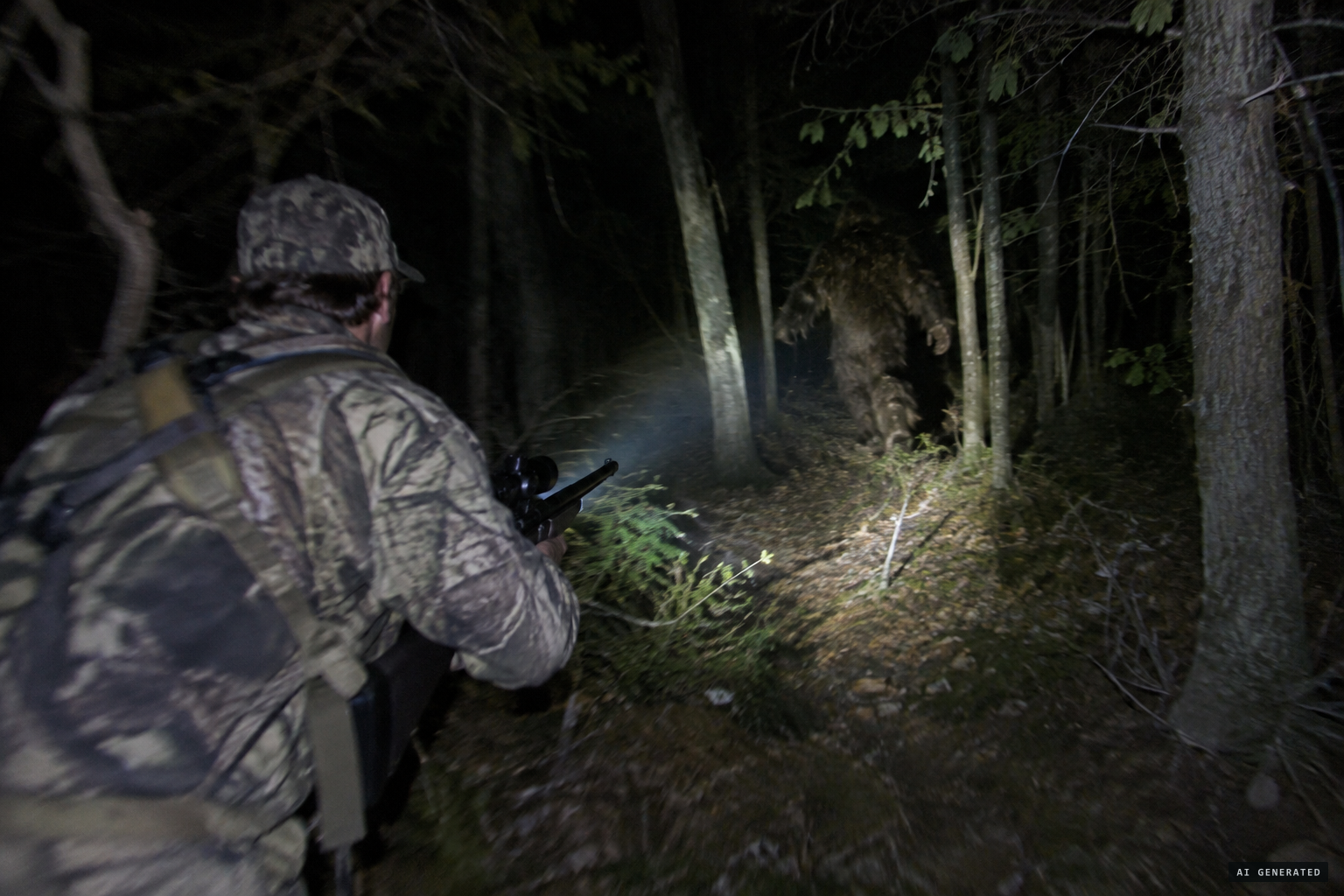 Dyer grabs a rifle and chases the creature