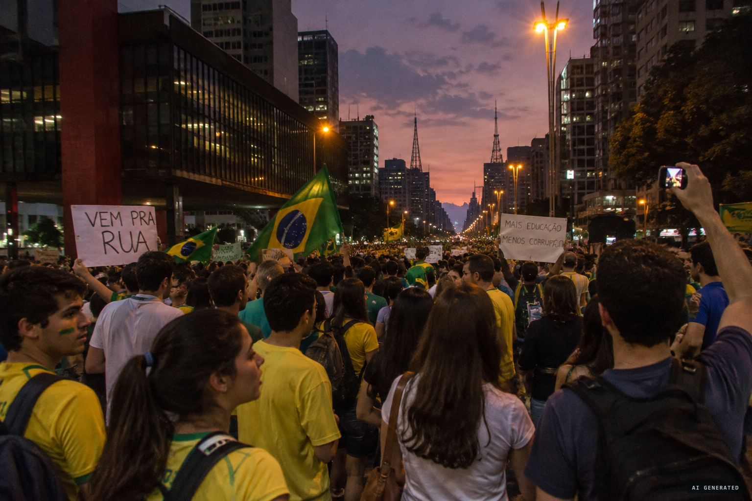 June 2013: protest marches fill the streets of São Paulo