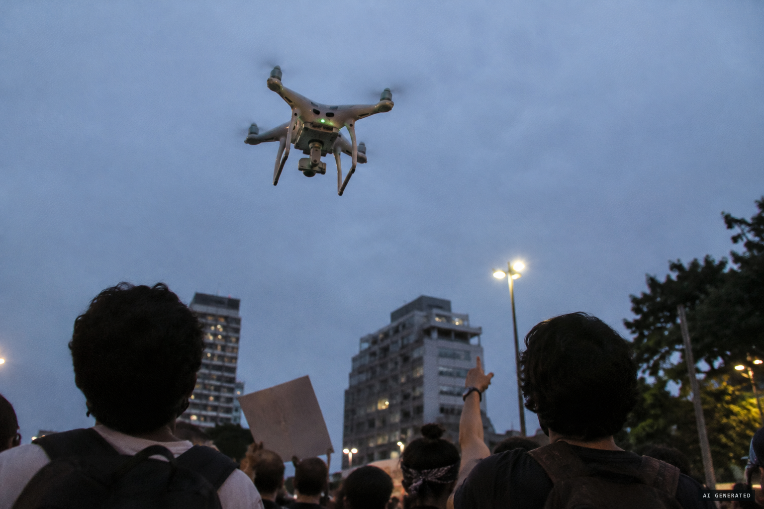 A small DJI Phantom camera drone flown for TV Folha