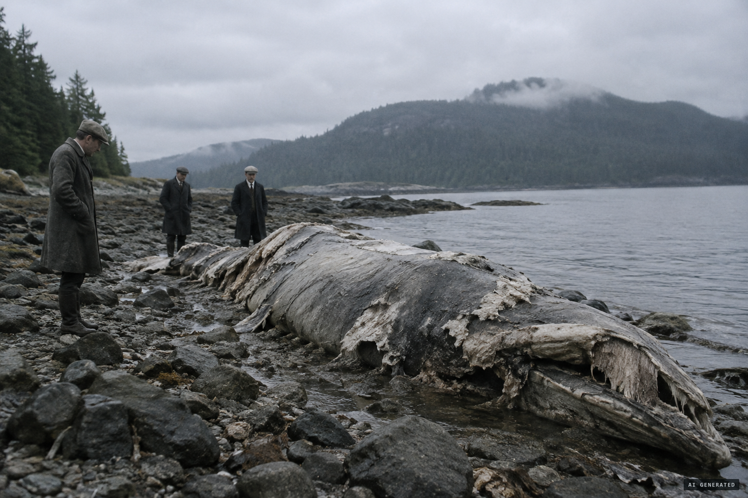 The 1934 Henry Island remains, later identified as a basking shark