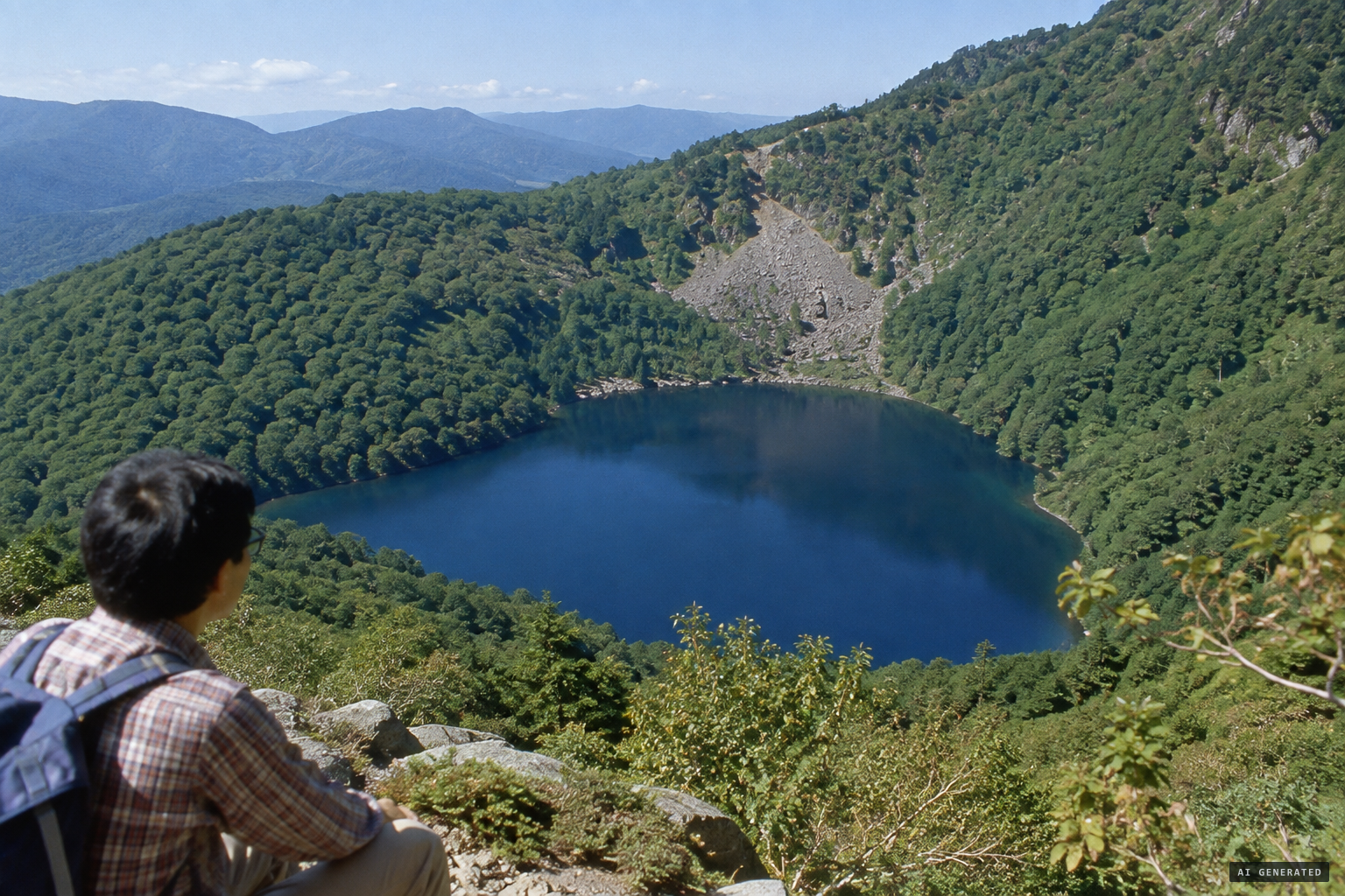 Lake Ōtori, small and deep, high in the Asahi range